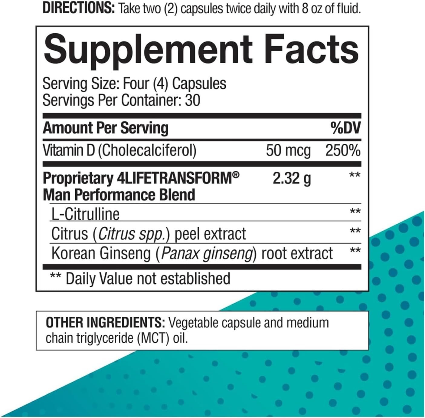 4Life - Transform Man - Sexual Performance and Vitality - 120 Capsules - Image 2